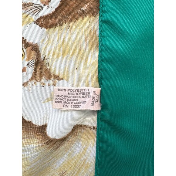 Vintage Symphony Scarfs Cat Print Polyester Scarf 34.5" Square Headwear - Picture 4 of 6